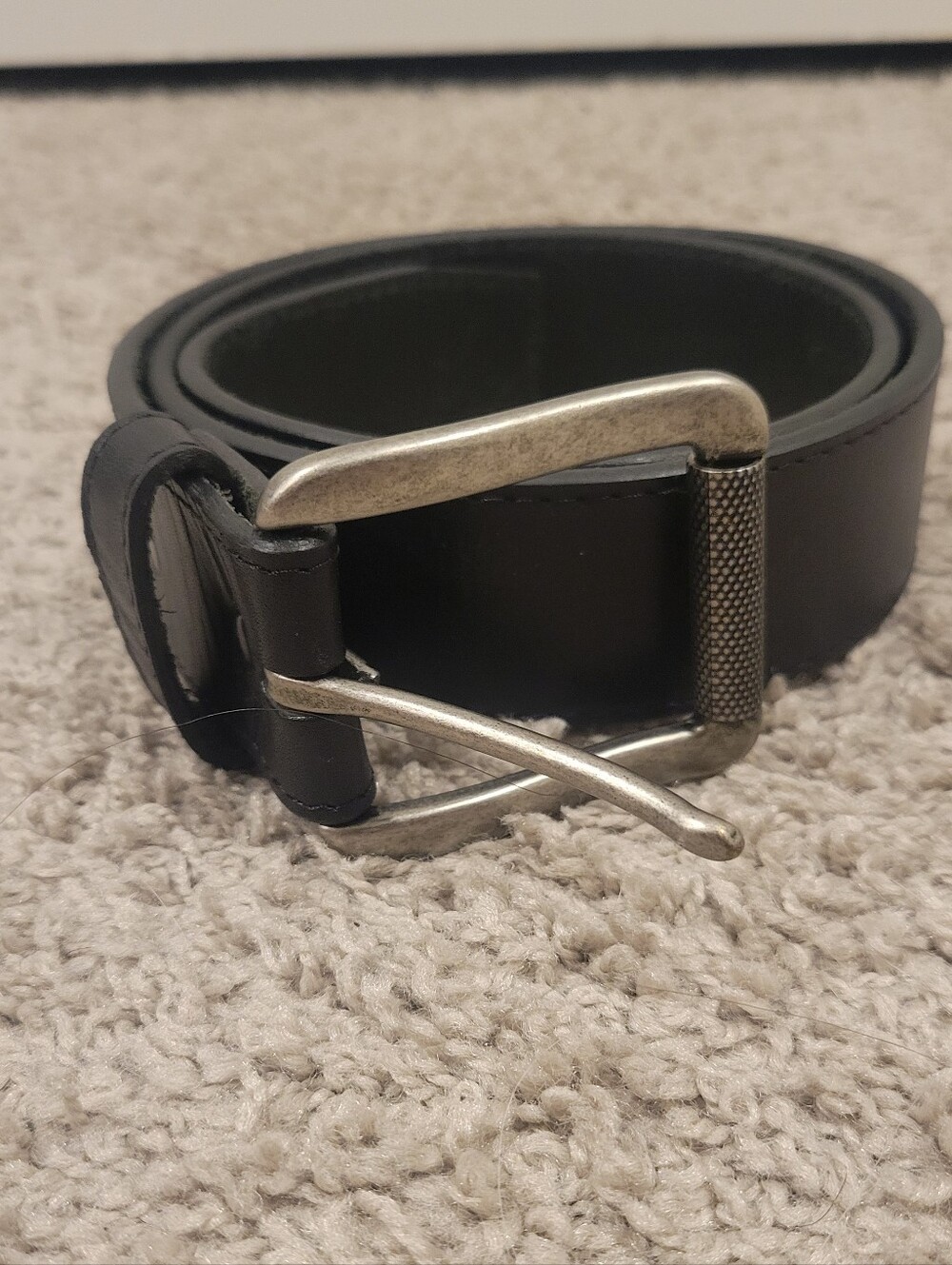 Justin Bomber Black Leather Belt Size 34 NWT